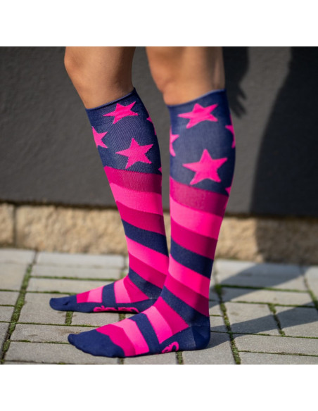 Șosete de compresie lungi Eleven Stars Pink