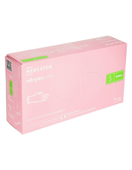 Manusi Examinare din Nitril - Nitrylex Roz - 100 buc