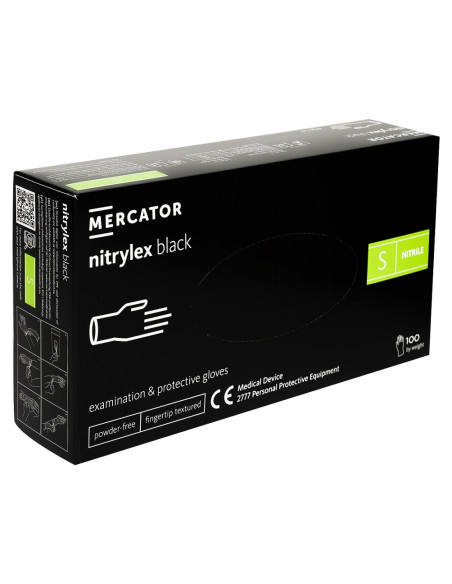Manusi Examinare din Nitril - Nitrylex Negru - 100 buc