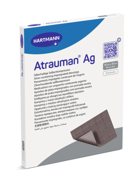 ATRAUMAN Ag, Comprese cu unguent neutru si argint, 10 Pcs